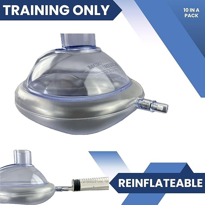 MCR Medical Combo Pack of CPR Training Masks, 5 Adult & 5 Infant with Valves