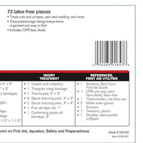 NWOT Be Red Cross Ready First Aid Kit, 73 Latex-Free Pieces, Home,Sports,Outdoor