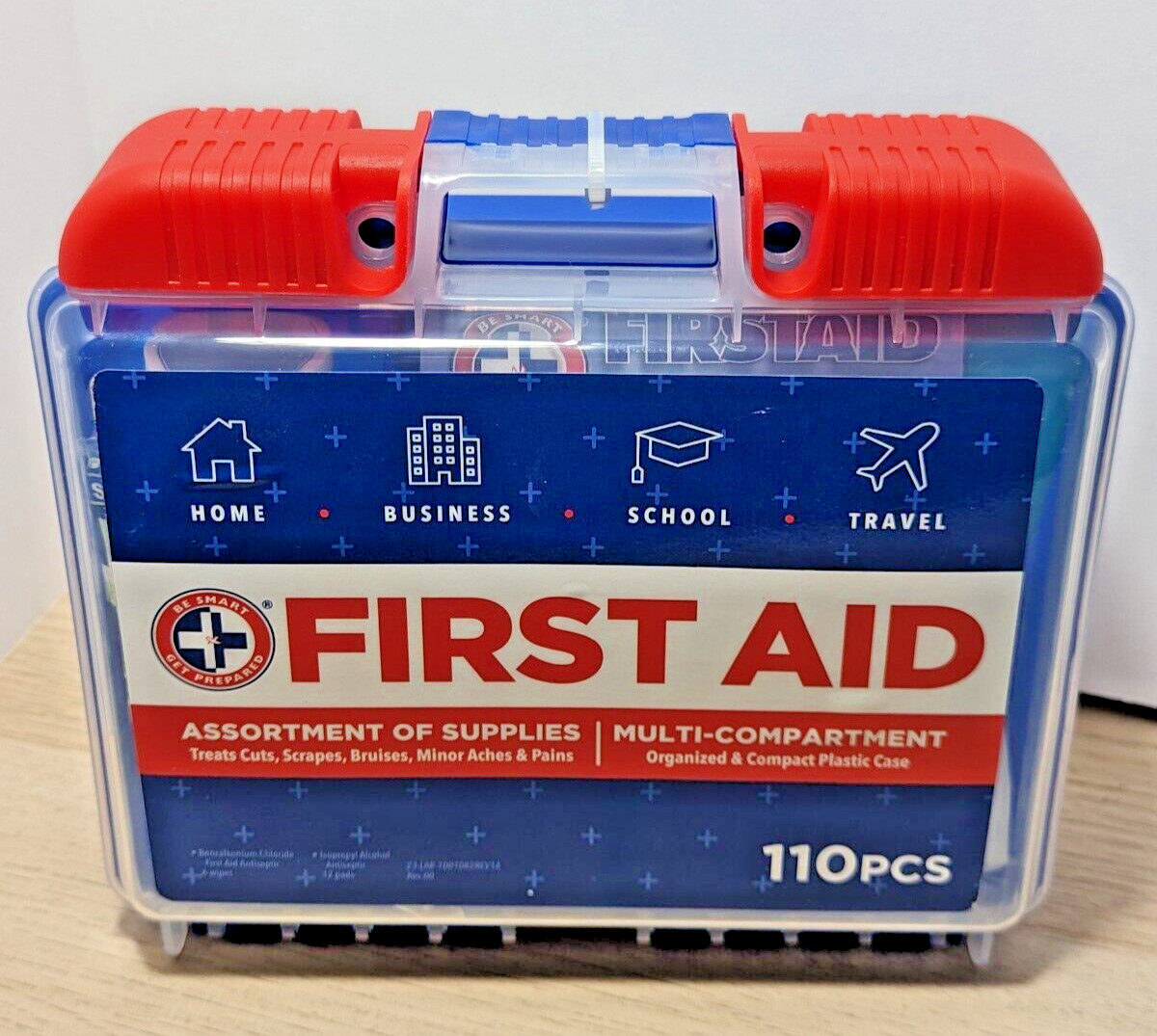 Assortment Of Supplies Multi-Compartment 110pcs First Aid Kit