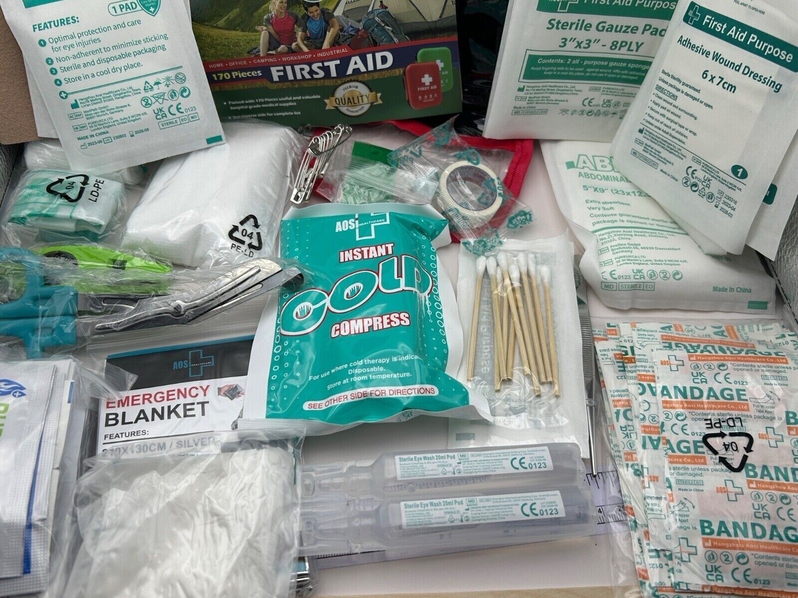 170 Pc First Aid Kit For Tactical Emergency Trauma Military Survival Travel Camp