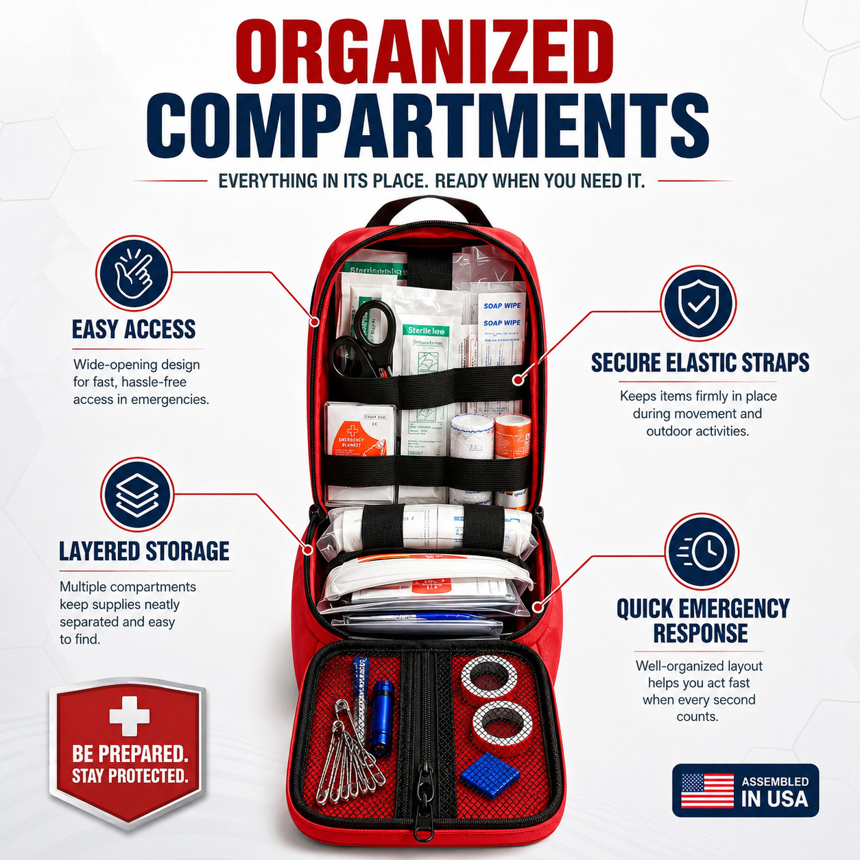 379 PCS Emergency Trauma First Aid Kit with Tourniquet for Car Camping
