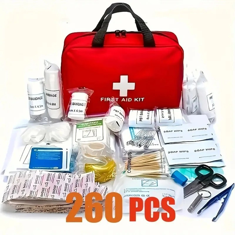 260pcs Deluxe First Aid Kit Emergency Home Camping Outdoor Safety Set