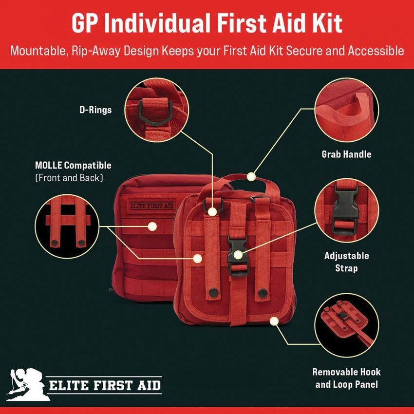 Elite First Aid GP IFAK First Aid Kit Black For Tactical Activities Recreation