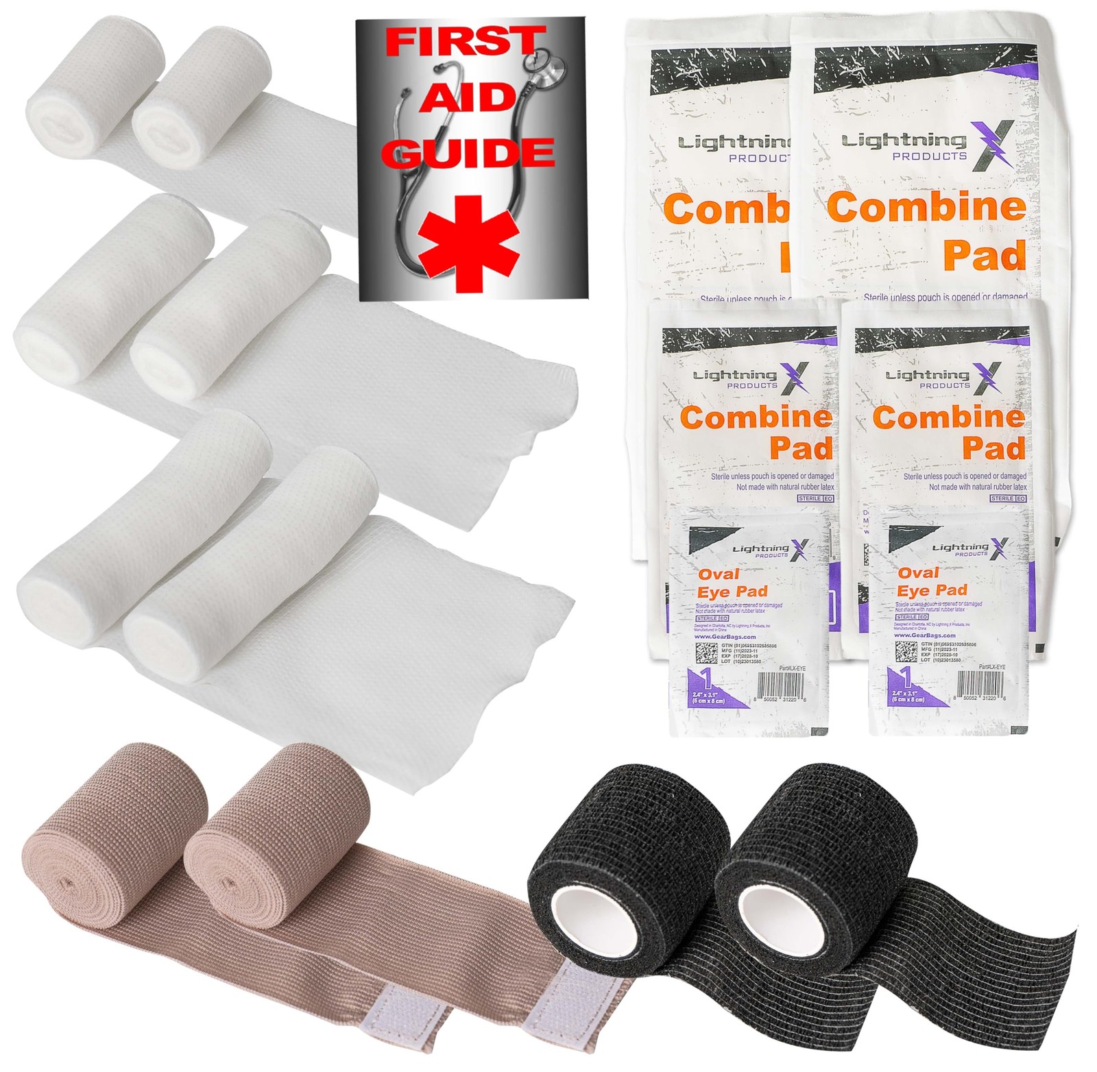 Lightning X Products New Improved Bandages – EMS/EMT Medical Gauze Bandage…