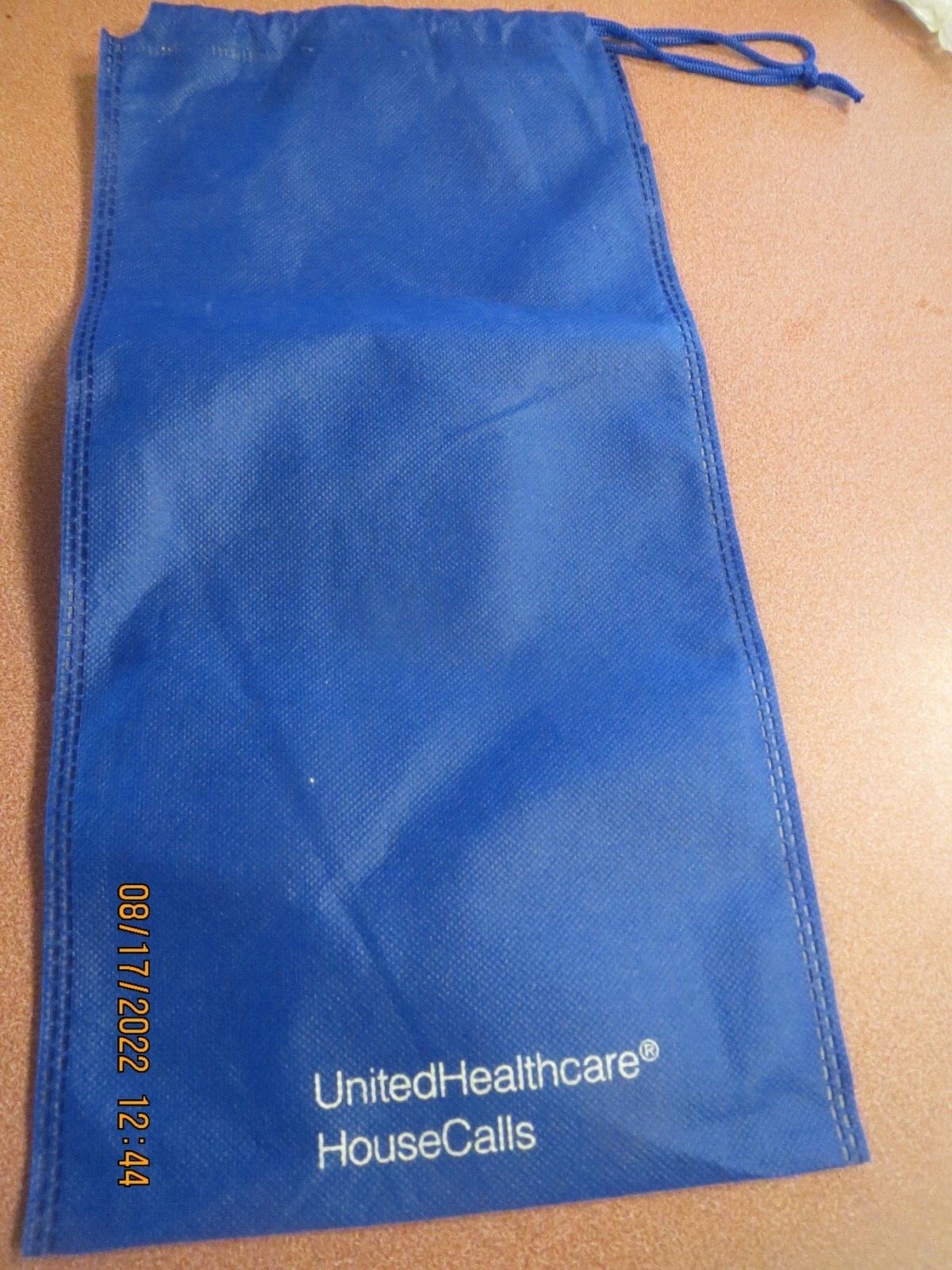 Small Flat Blue Travel Bag 7 by 14 Holds Prescriptions Other Heath Items.