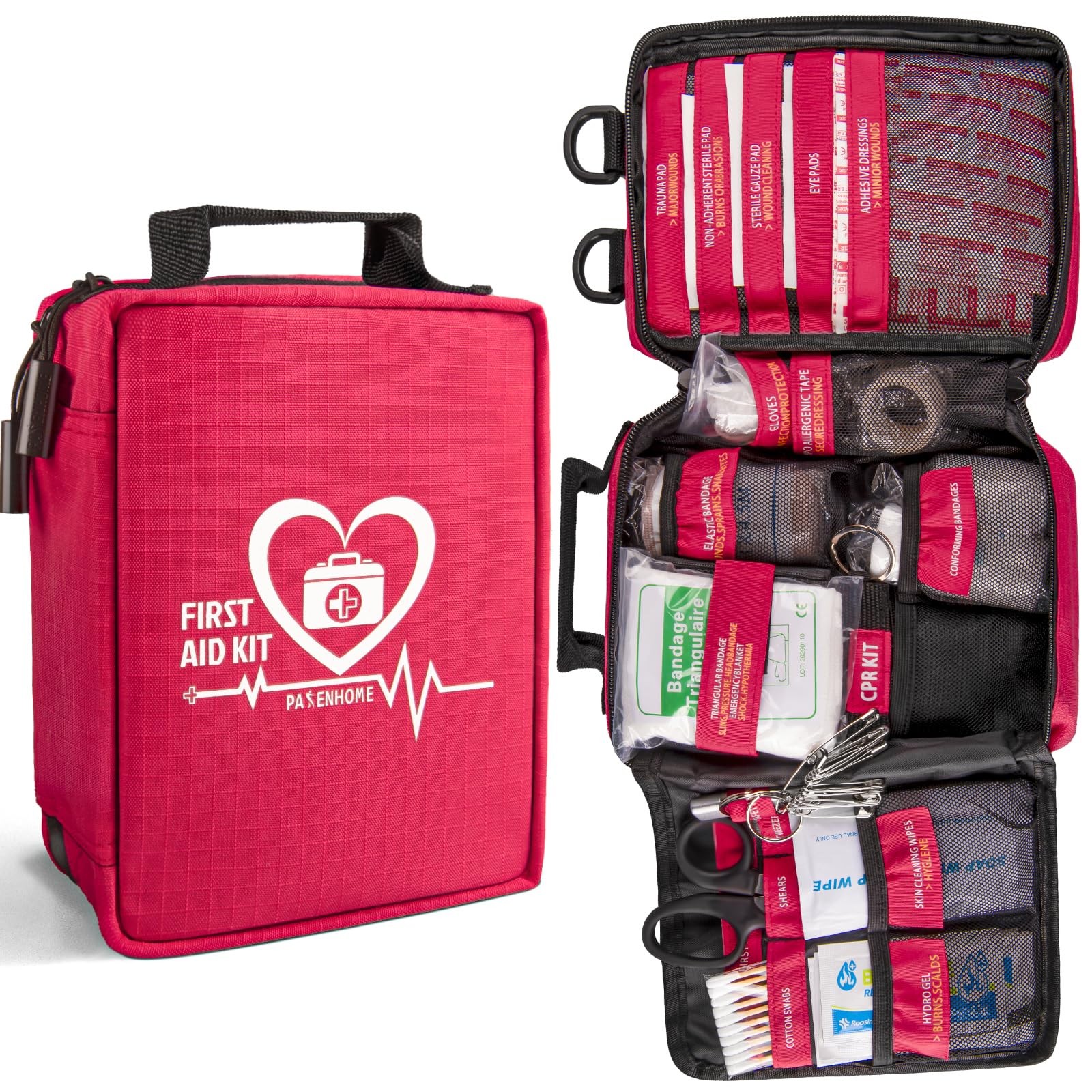 First Aid Kit, Trauma First Aid Kits with Labelled Compartments Molle System,…