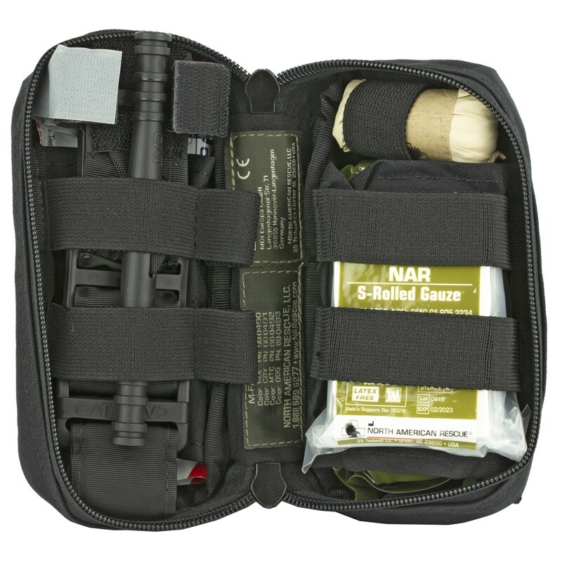 North American Rescue M-FAK Mini First Aid Kit Nylon Bag Black Finish 80-0494
