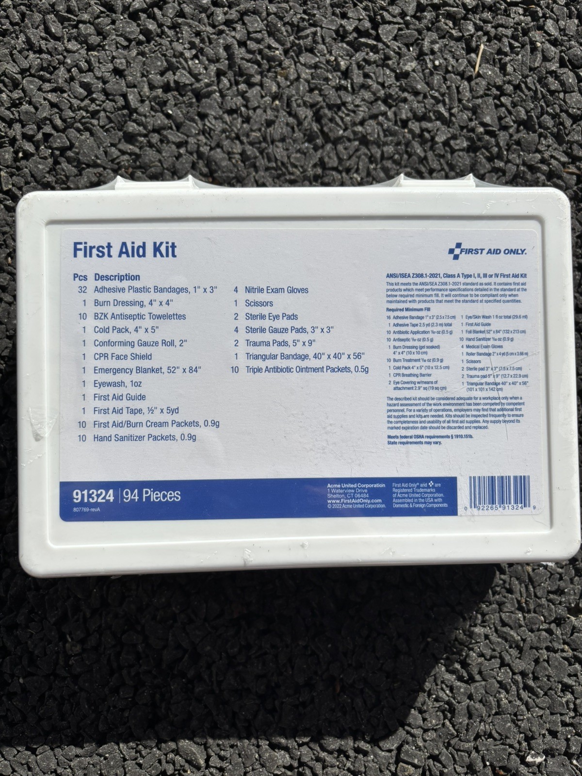 First Aid Only 91322 – First Aid Kit 10 Person Plastic Case ANSI Class A 76 Pcs