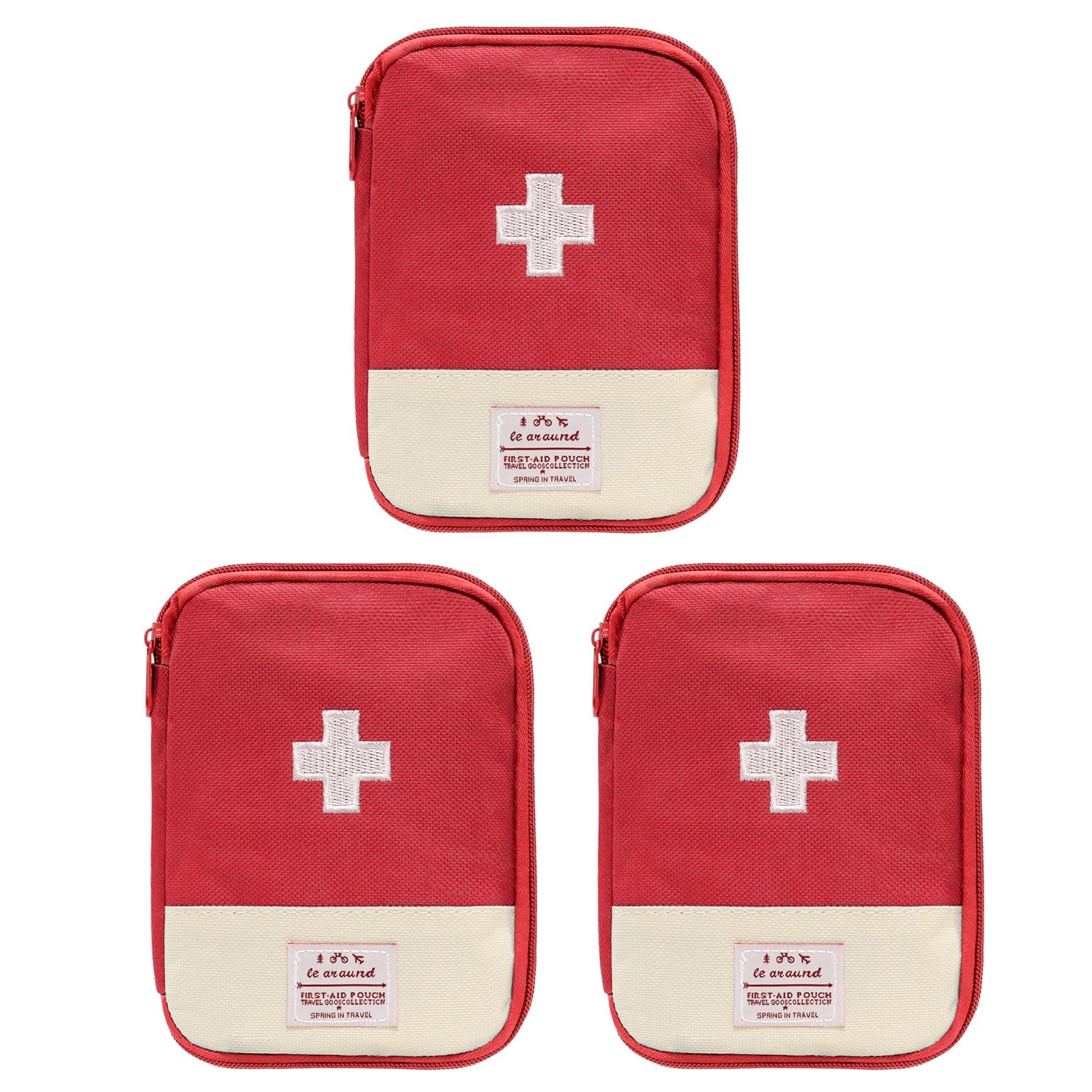 3 Pcs Mini Empty First Aid Bag, 7×5 inches Mini Portable Medical Pouch, Trave…