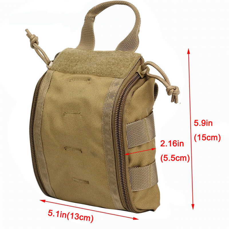 Tactical Compact MOLLE EMT First Aid Utility Portable Medical Pouch Bag Tan