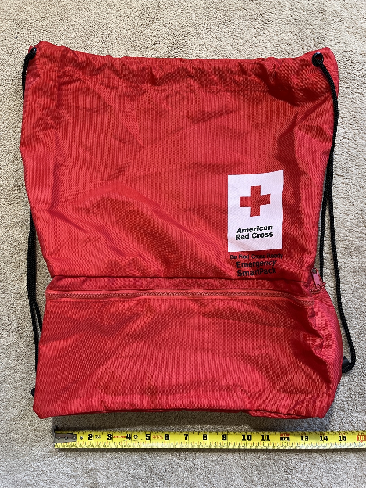 NEW American Red Cross Emergency /First Aid Kit SmartPack Backpack Bag RED BLACK
