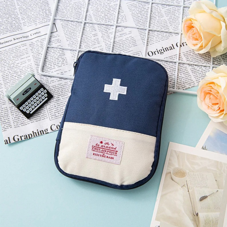 1pc Mini Portable First Aid Medicine Storage Bag Travel Survival Kit – NEW