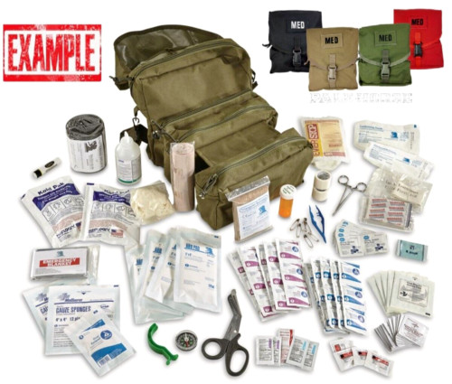 ELITE FIRST AID Corpsman M3 Medic Bag STOCKED Trauma Kit Military Survival BLK