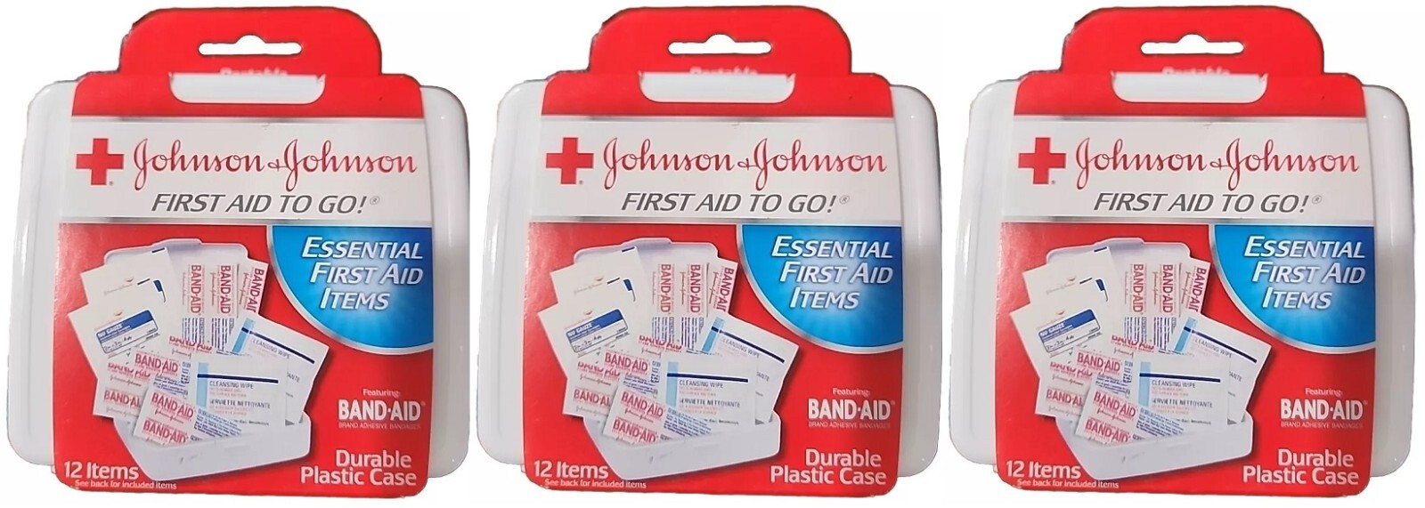 3 Pack- Johnson & Johnson Band-Aid, First Aid To Go Kit