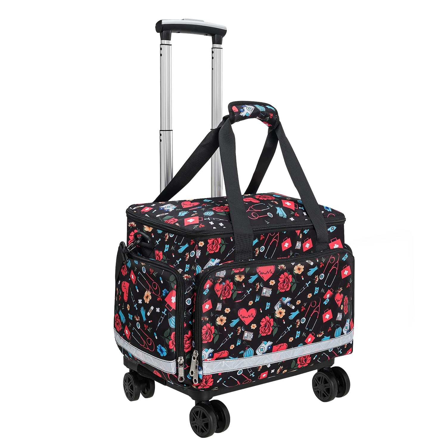 Medical Bag Rolling Roller Bag Trolley Duffel Nurses EMT CNA RN Empty for Fir…