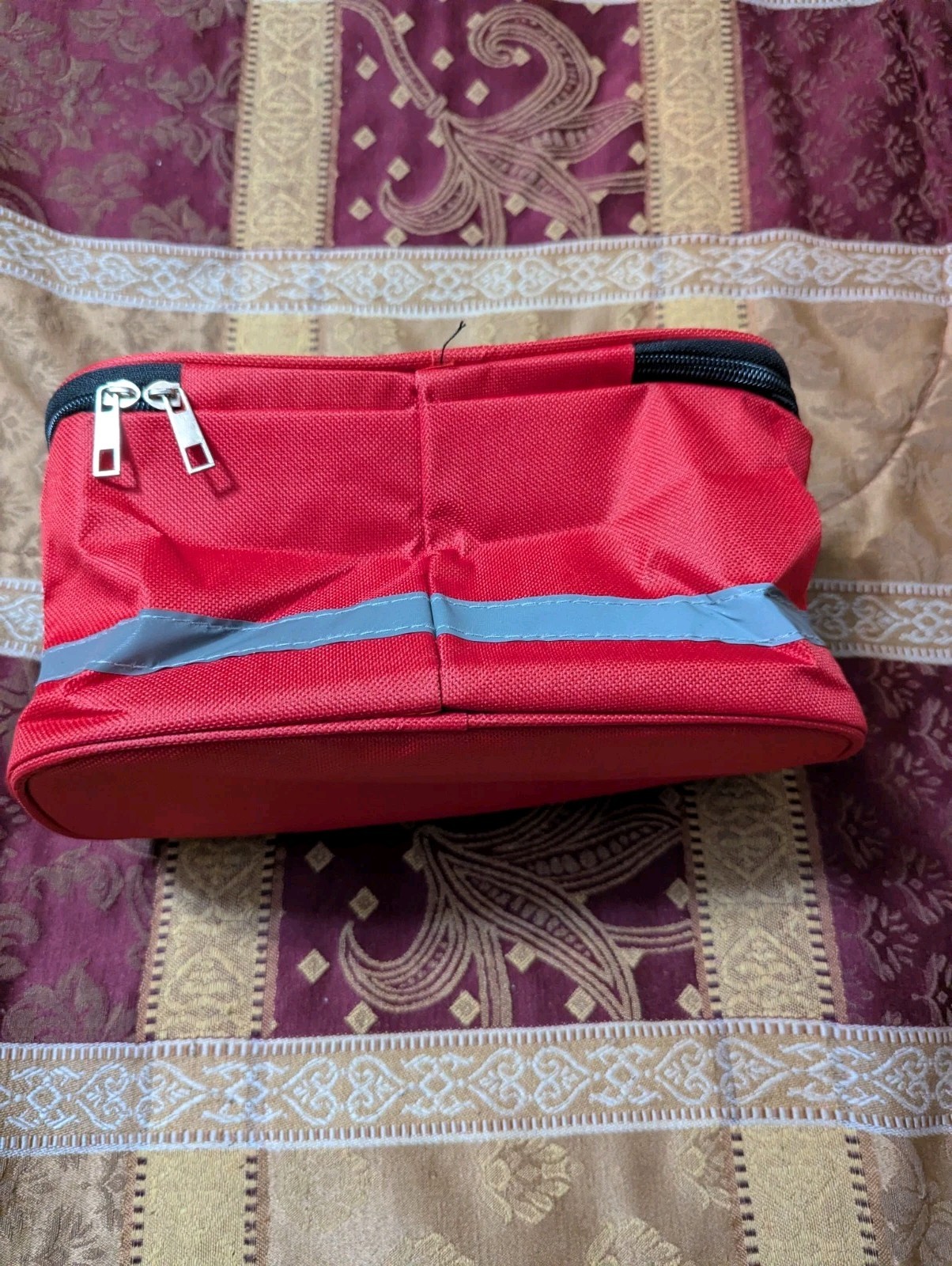 First Aid Kit Home/Auto Red Bag With Handles