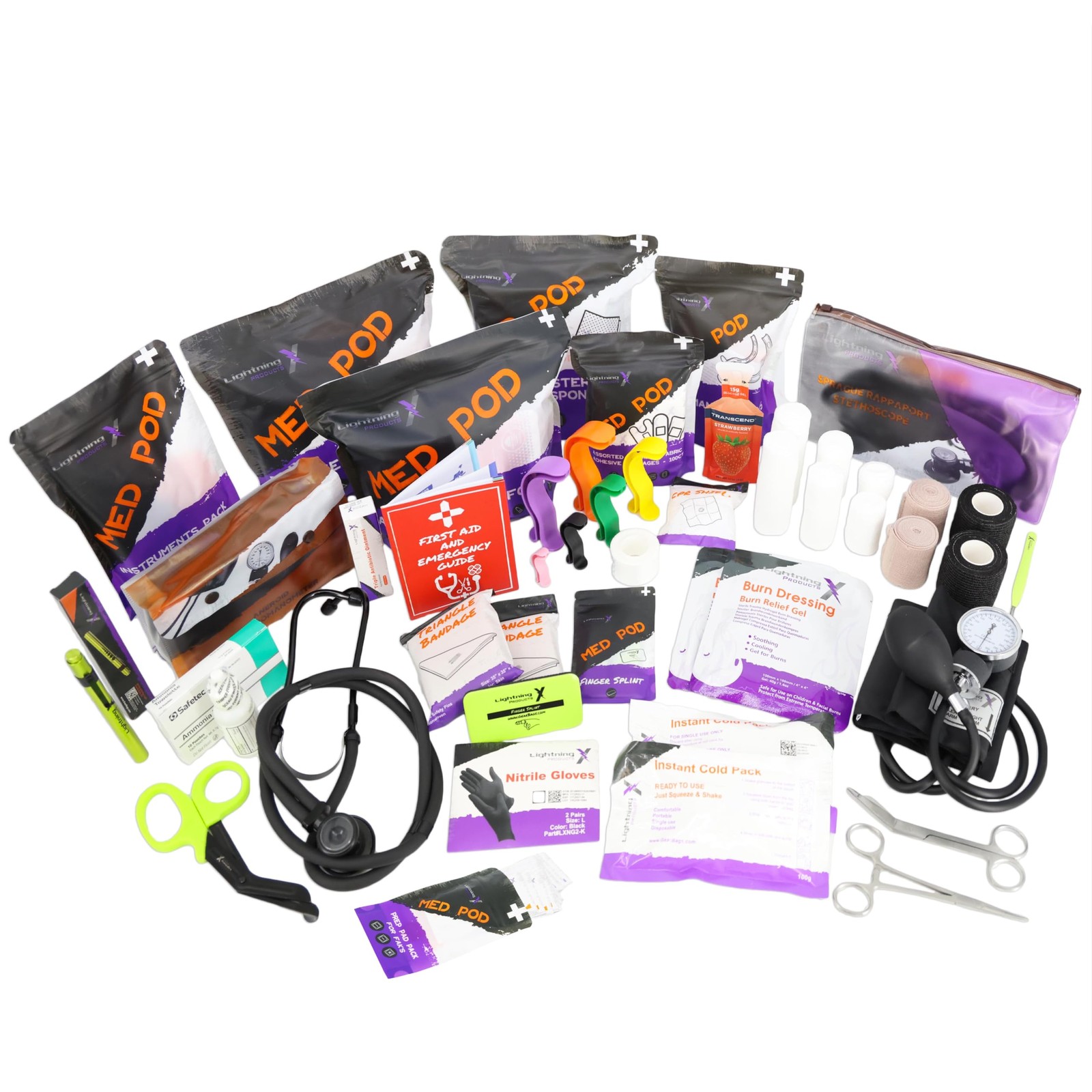 Lightning X Standard First Aid Responder EMT Medical Stocked Trauma Fill Kit …
