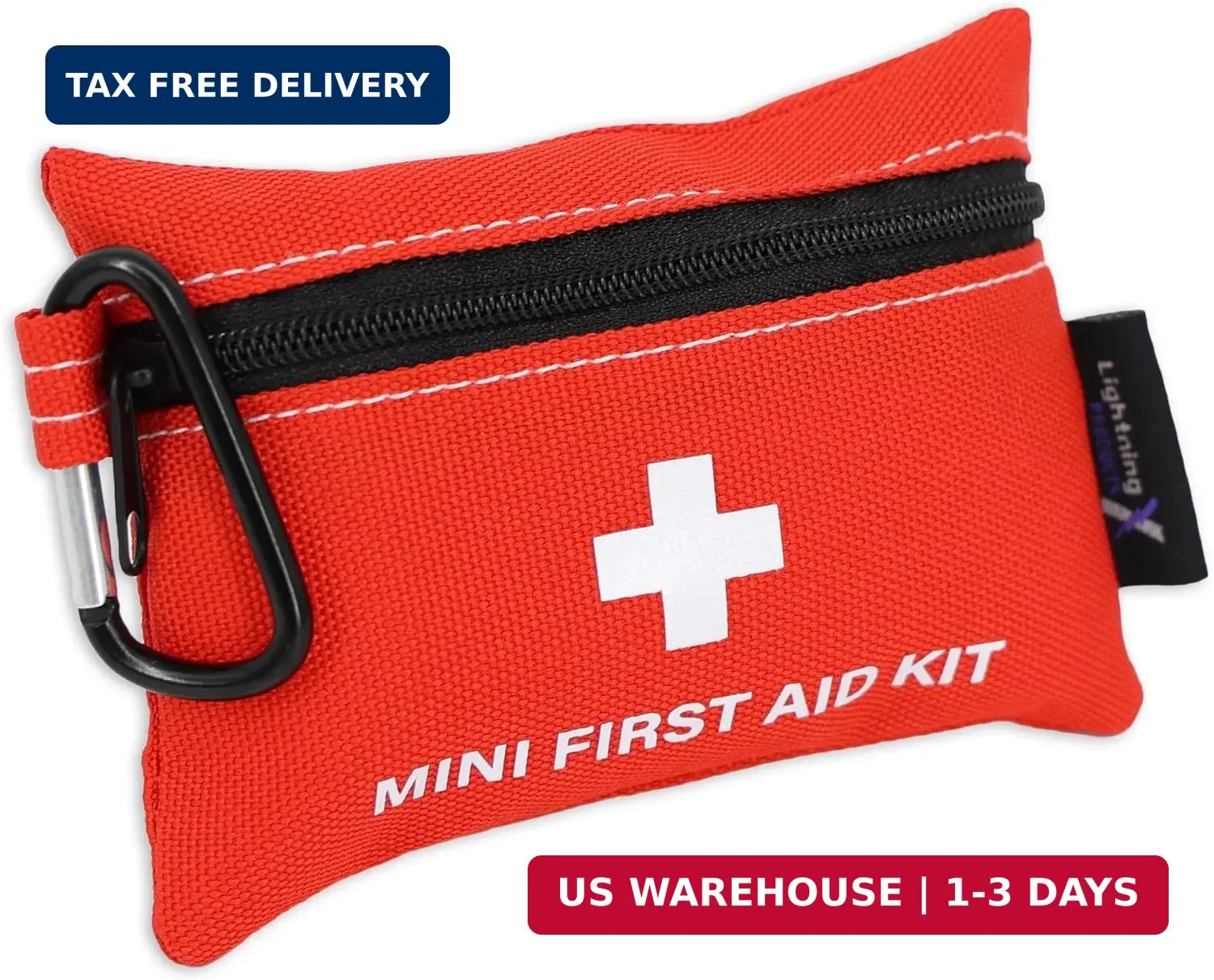 Lightning X Mini First Aid Kit – Compact 20 Piece Emergency Medical Kit with Car