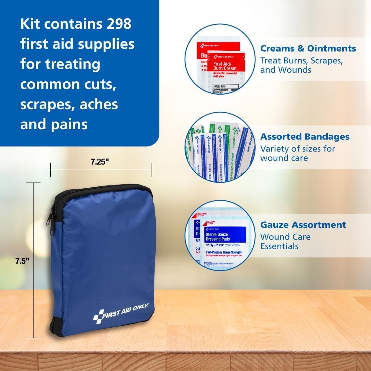 Kit de Primeros Auxilios 298 Piezas Uso Profesional para Viajes Trabajo Escuela