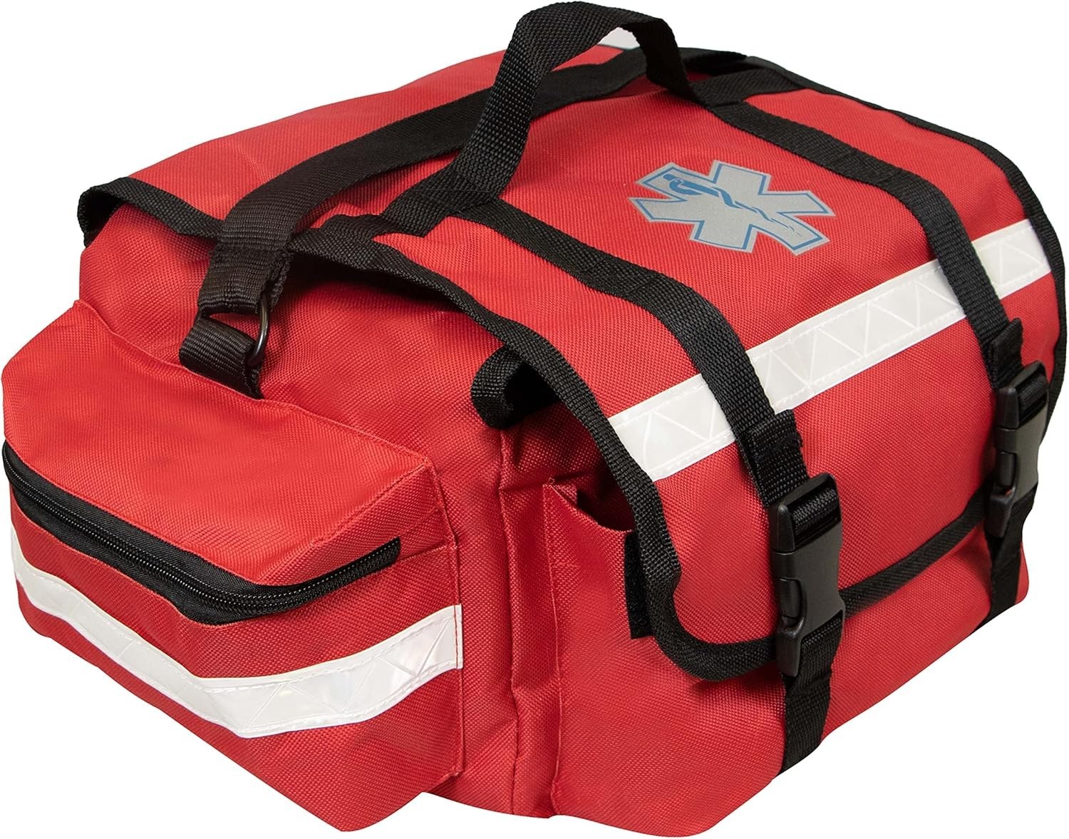 17" Professional Red First Responder Bag – Organized Compartments & Reflectivity