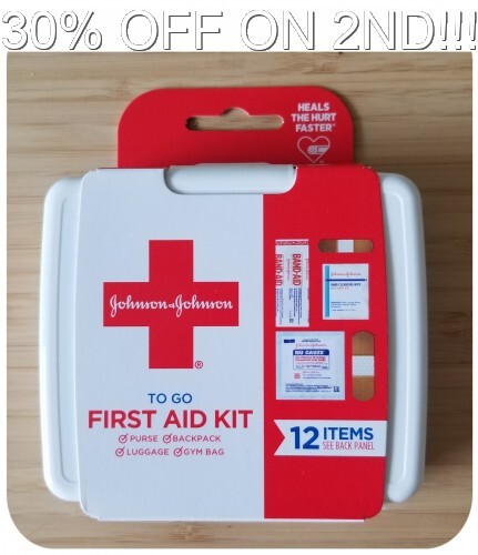 Johnson & Johnson To Go First Aid Kit, 12 Items, 30 % Off on 2nd
