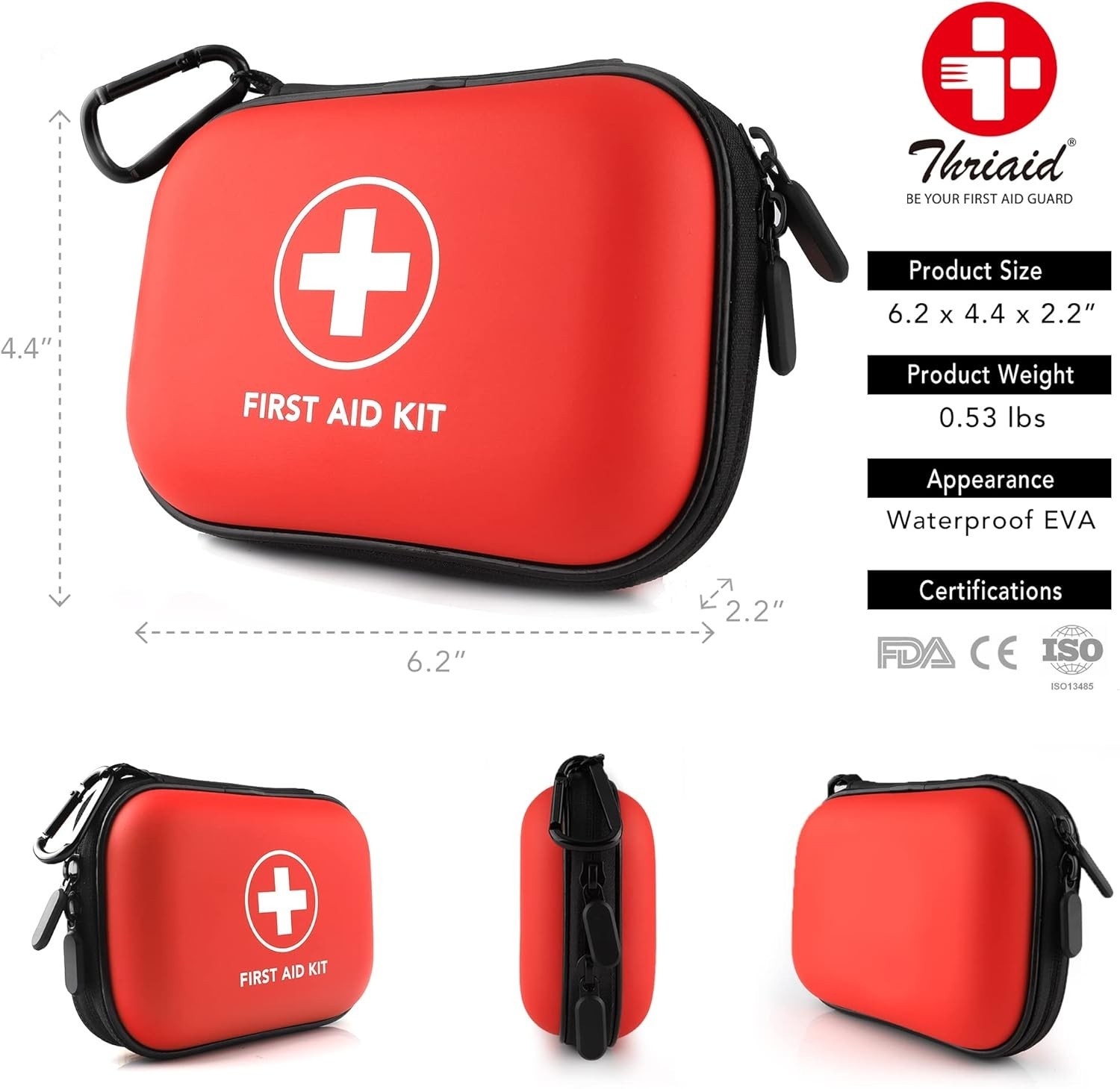 Comprehensive Mini First Aid Kit – 100 Essential Supplies, Waterproof Case