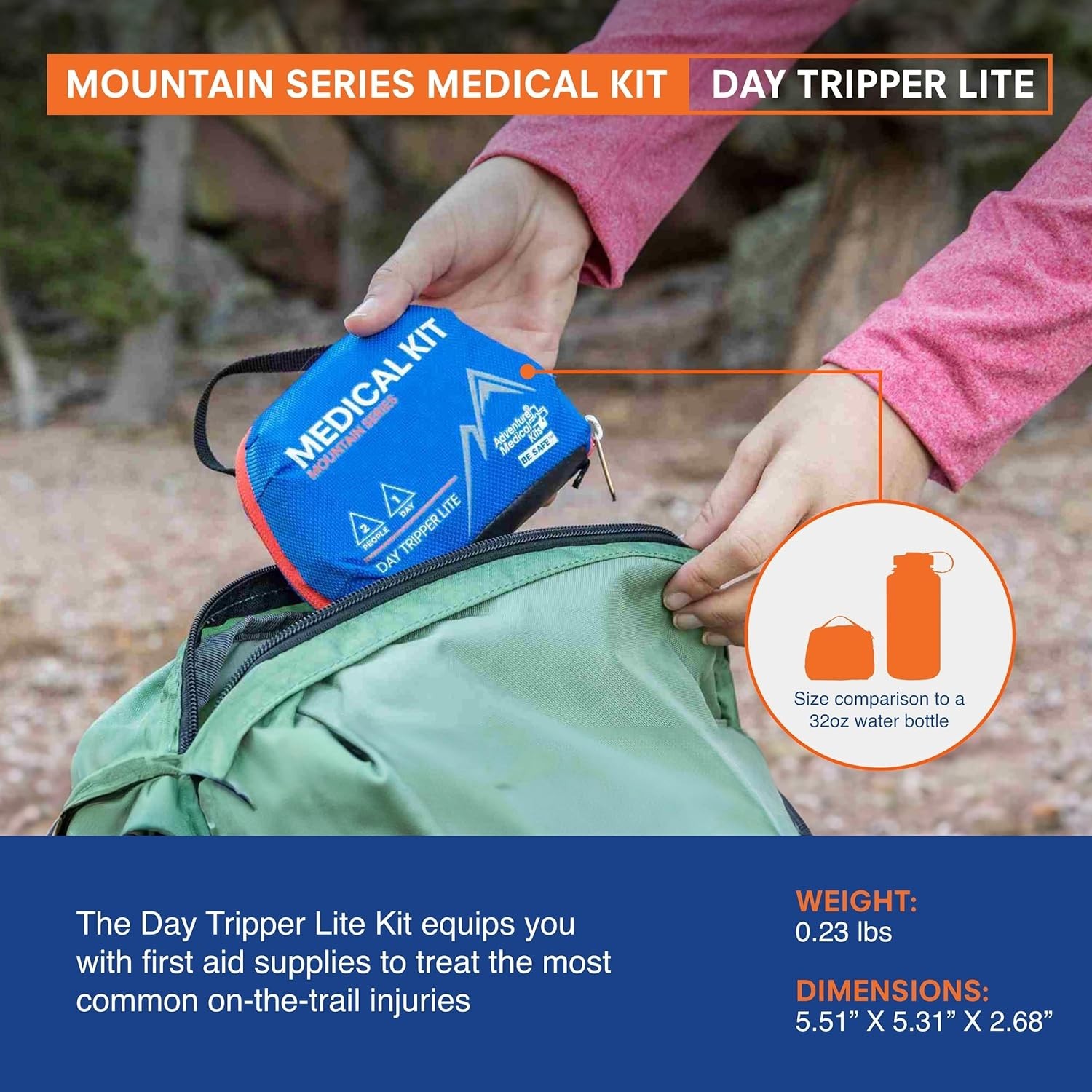 Portable Ultralight 59-Piece First Aid Kit with Wilderness Guide for Adventurers