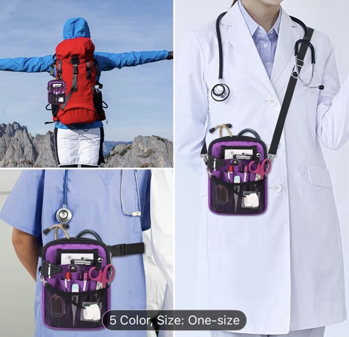 Nurse Fanny Pack with Medical Gear Pockets, Tape Holder, Medical Bag Nurse