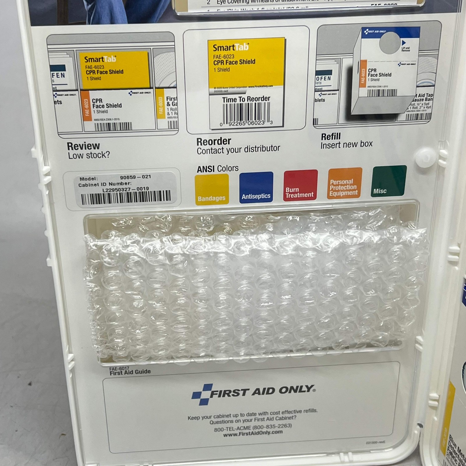FC SAFETY First Aid Cabinet Smart Compliance Food & Meds 90659-021 BB 03/27