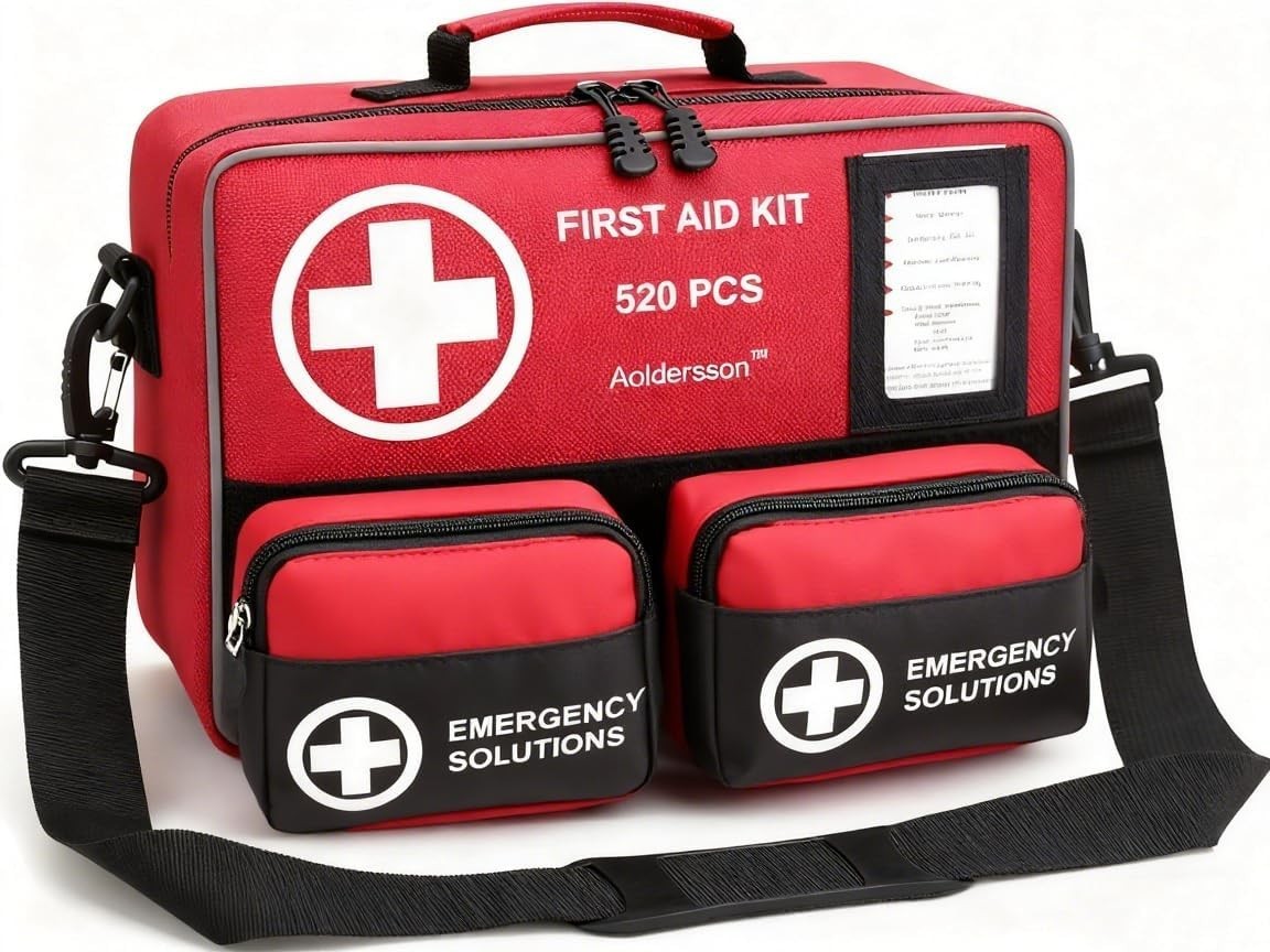 Large First Aid Kit 520 Pieces Emergency Survival Kit for Car Home Camping