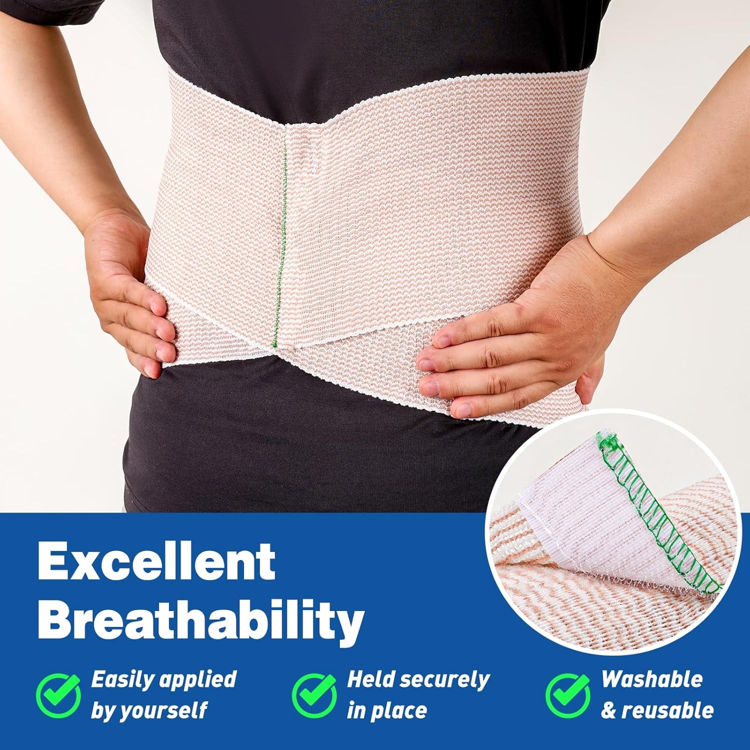 AZEN Premium 2 Pack Elastic Bandage Wrap 6 Inch, Compression A-2p