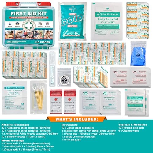 🆘 GENERAL MEDI 110-PIECE FIRST AID KIT – PREMIUM PROTECTION FOR ANY EMERGENCY!