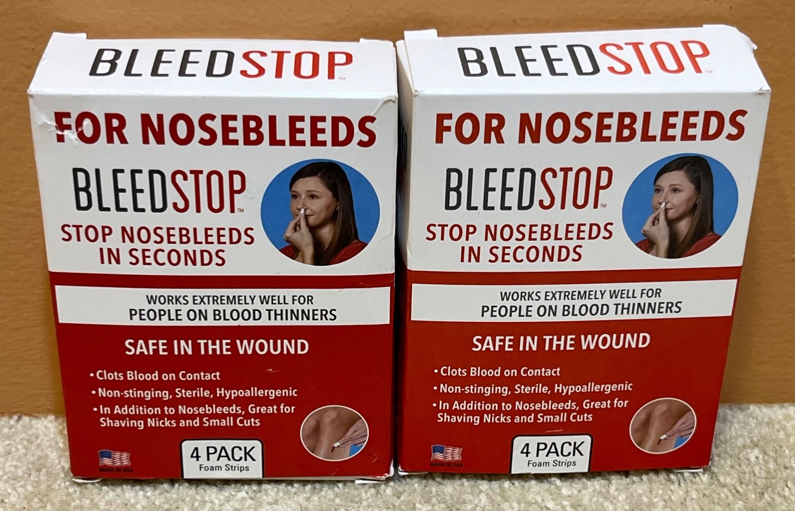 2 BLEEDSTOP Stops Nosebleeds in Seconds 4×2=8 Foam Strips Total Exp: 11/2031 NEW
