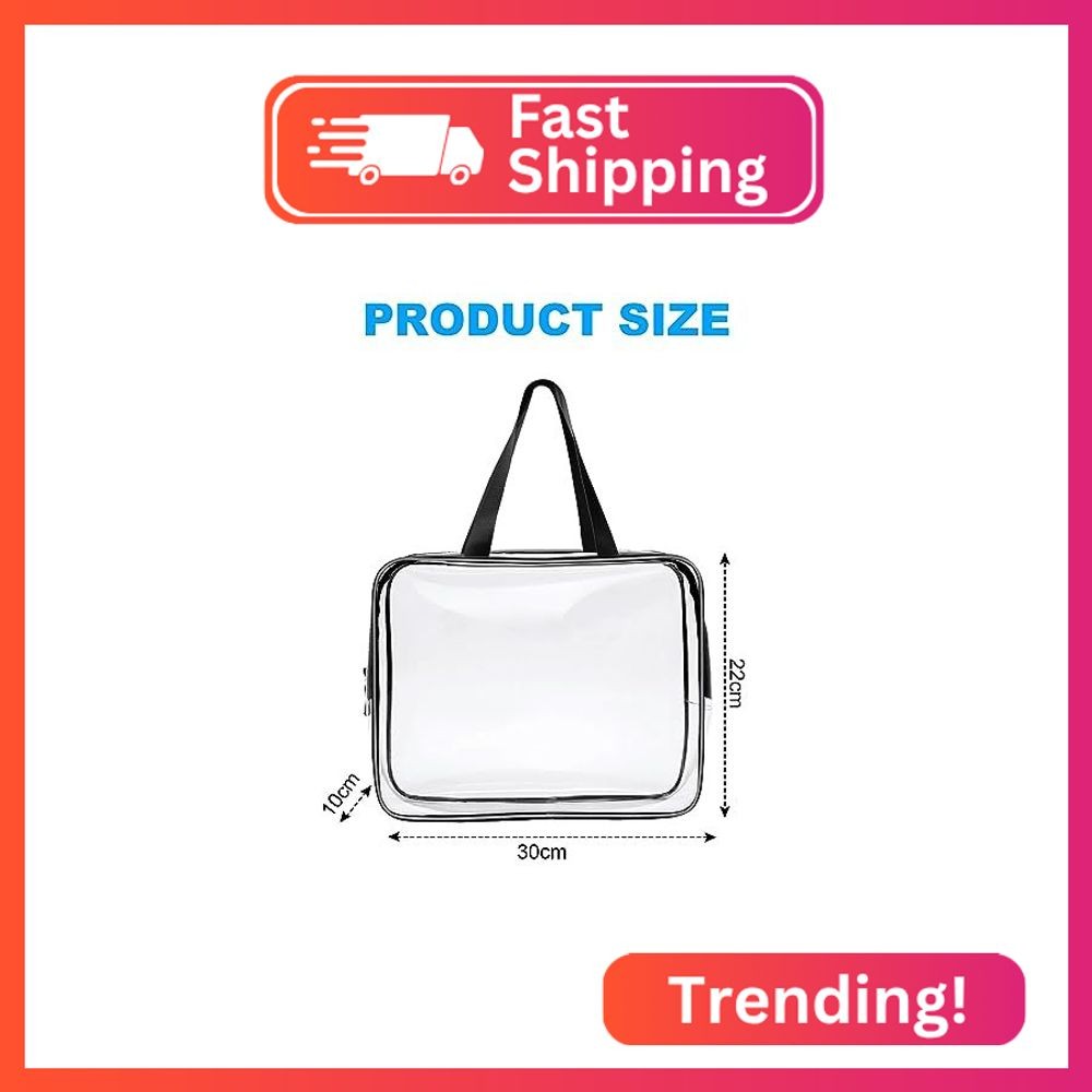 Aucuu Clear Travel Bags for Toiletries, PVC Waterproof Toiletry Bags, TSA Approv