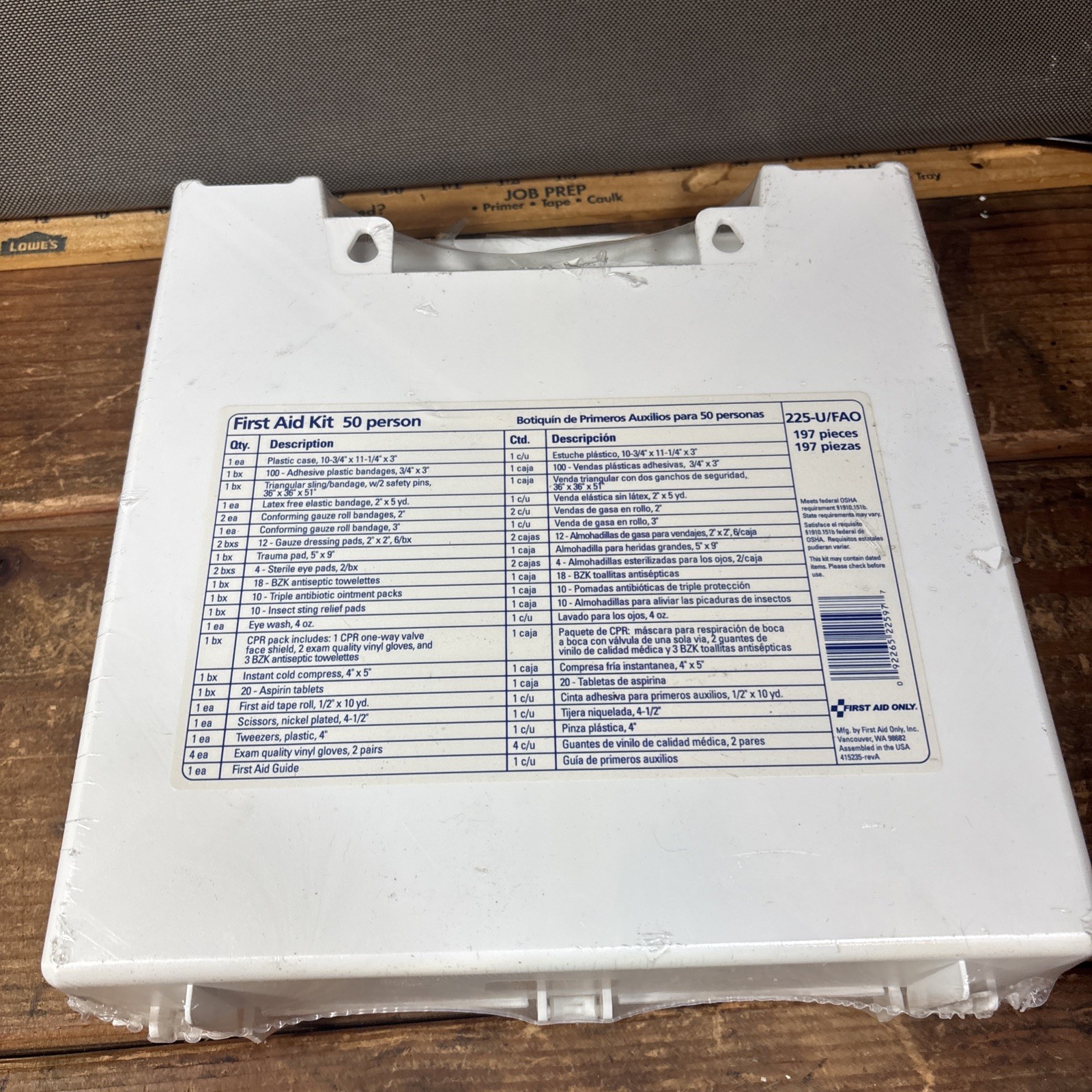 🩹 First Aid Only 225-U OSHA First Aid Kit for 50 People New