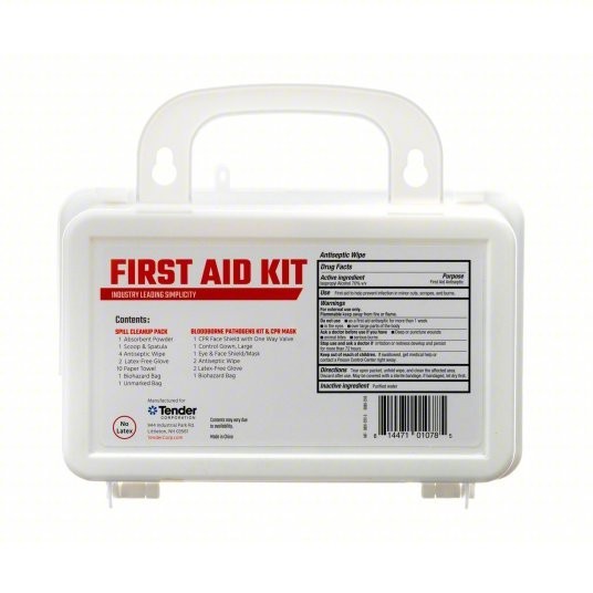 EASY CARE Bloodborne Pathogen Kit: (1) Biohazard Bag/(1) Unmarked bag, Blue/Whit