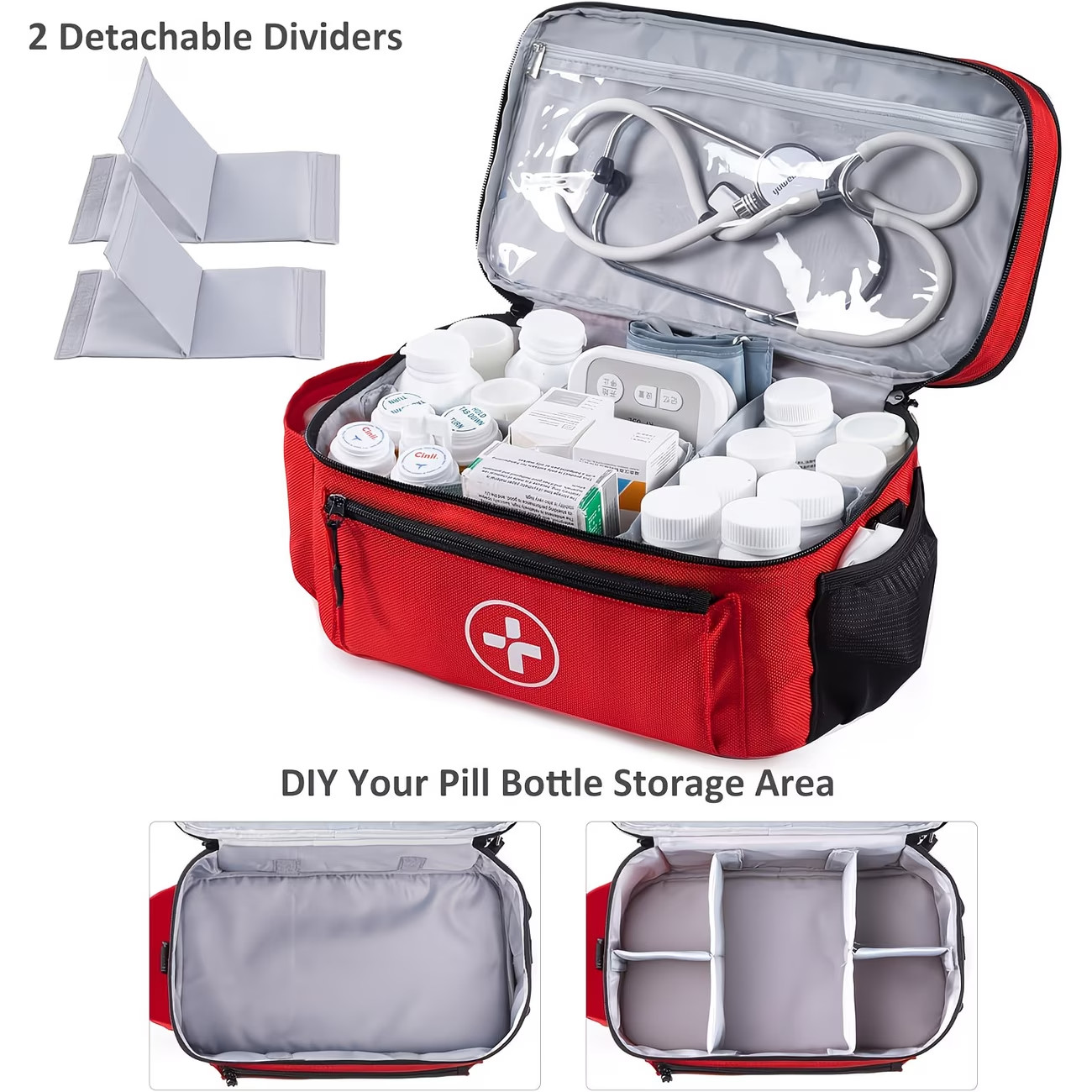 Portable, Medicine Storage Bag, Travel First Aid Organizer, Case Household