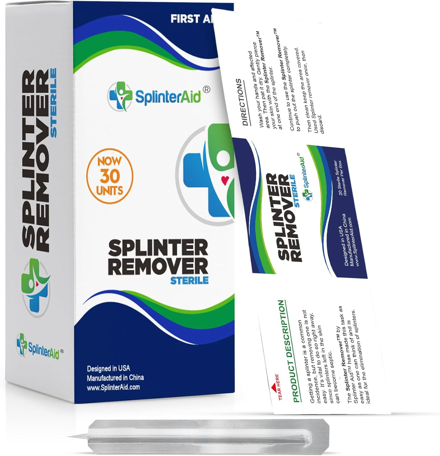 Painless Splinter Removal Kit (30-Pack) | Pull Out Splinters Fast & Easy | Compa