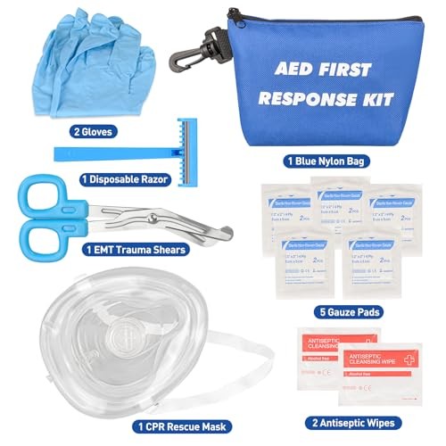 AED First Responder Kit CPR Rescue Mask Trauma Shears First Aid Emergency Bag