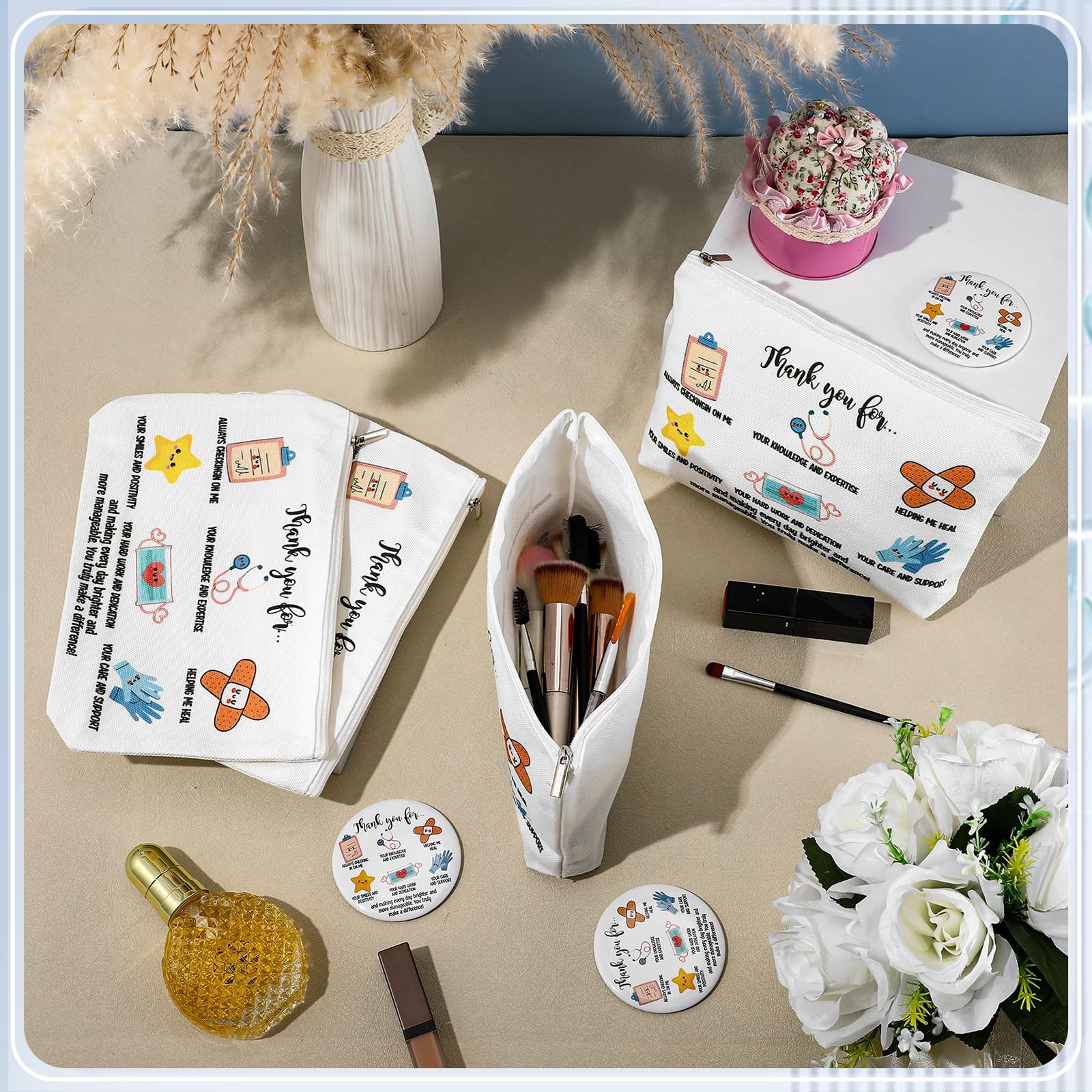 SilTriangle 20 Pcs School Nurse Appreciation Gifts Inspirational Canvas white