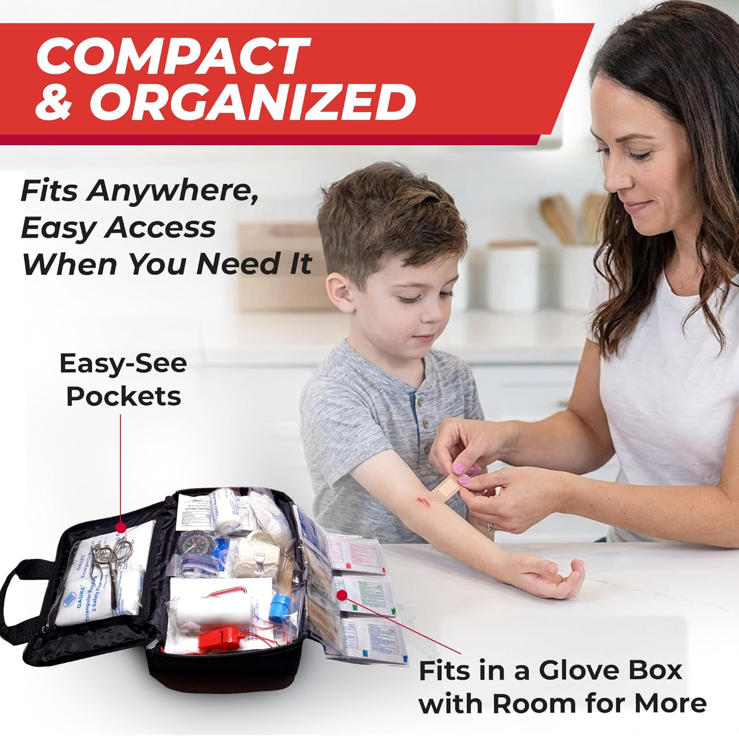 Premium 300 Piece Professional First Aid Kit 40 Unique Items Portable