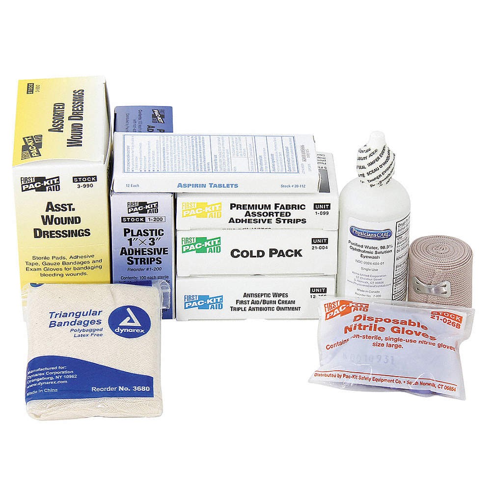 FIRST AID ONLY 6095 Complete Refill or Kit,165pcs,3×10",WHT 49H428