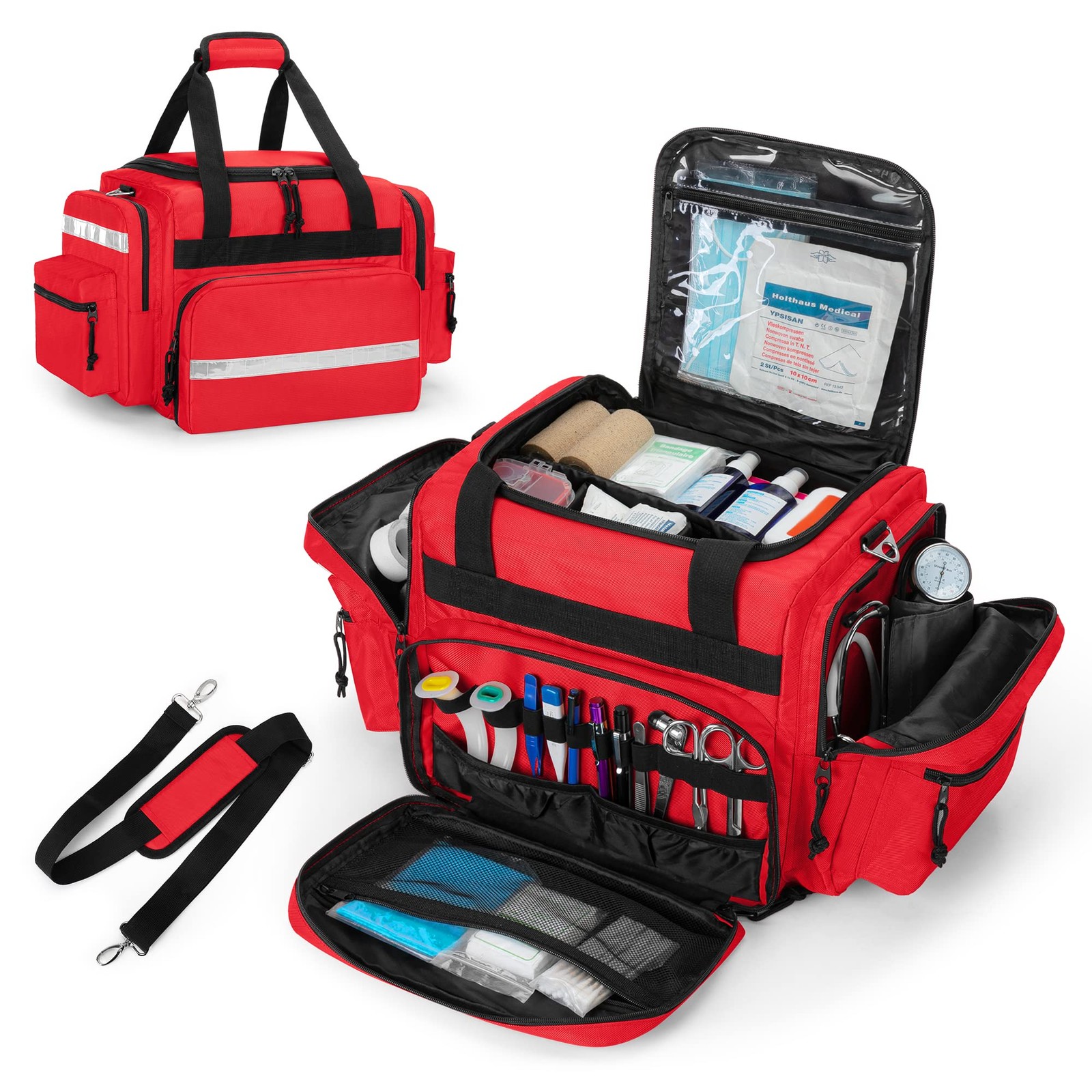 Professional Medical Bag Empty, First Responder Trauma Bag with Detachable Di…