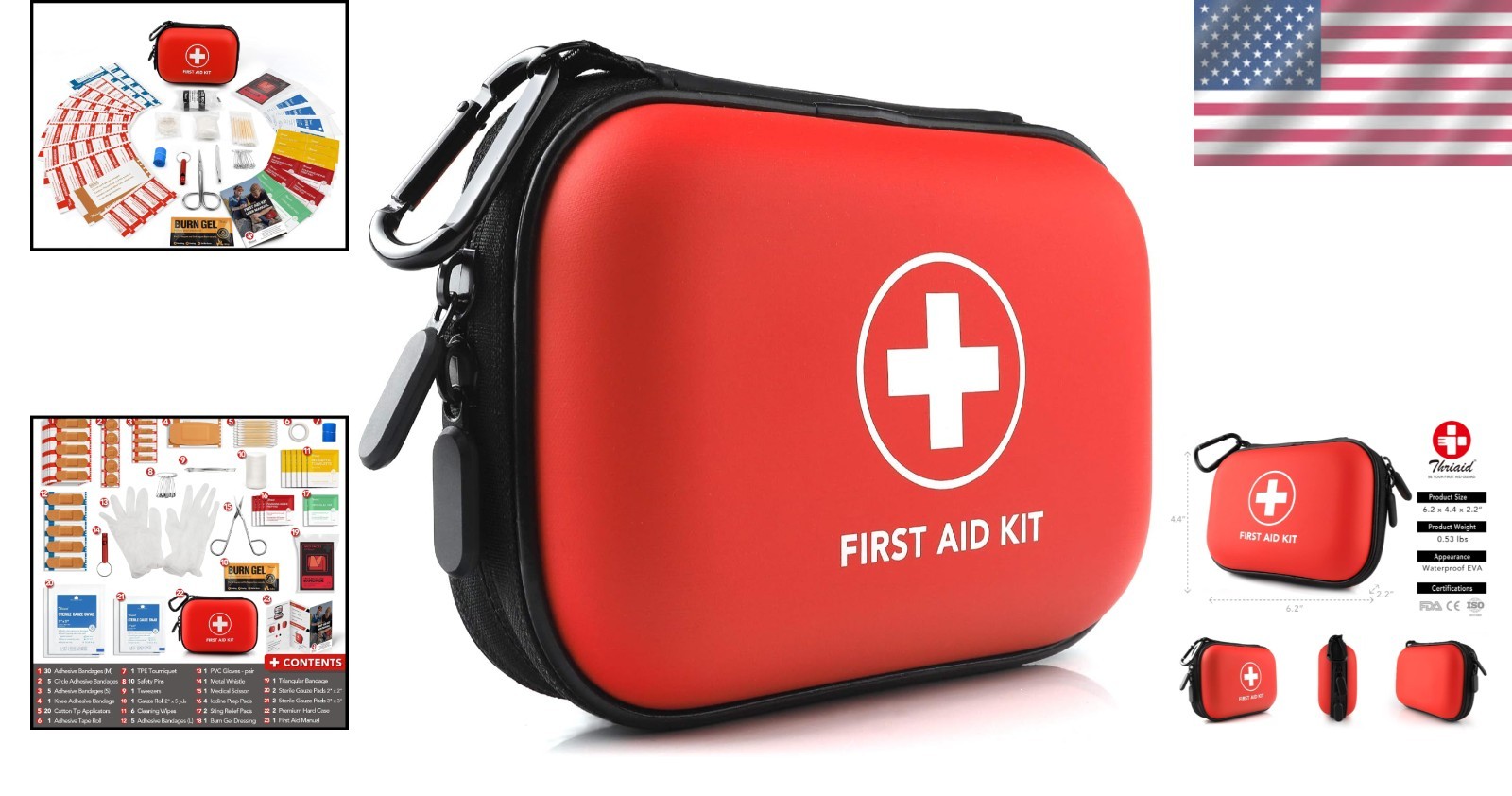 Water-Resistant First Aid Kit – 100-Piece Emergency Medical Supplies