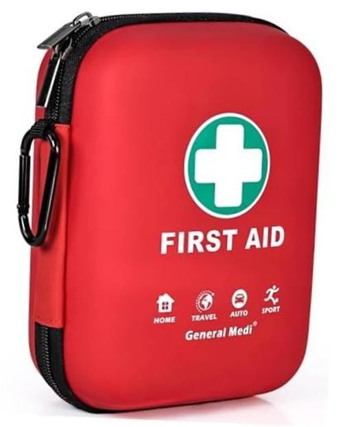 First Aid Kit – 170 Pieces Hard Case and Lightweight – Great for Travel,
