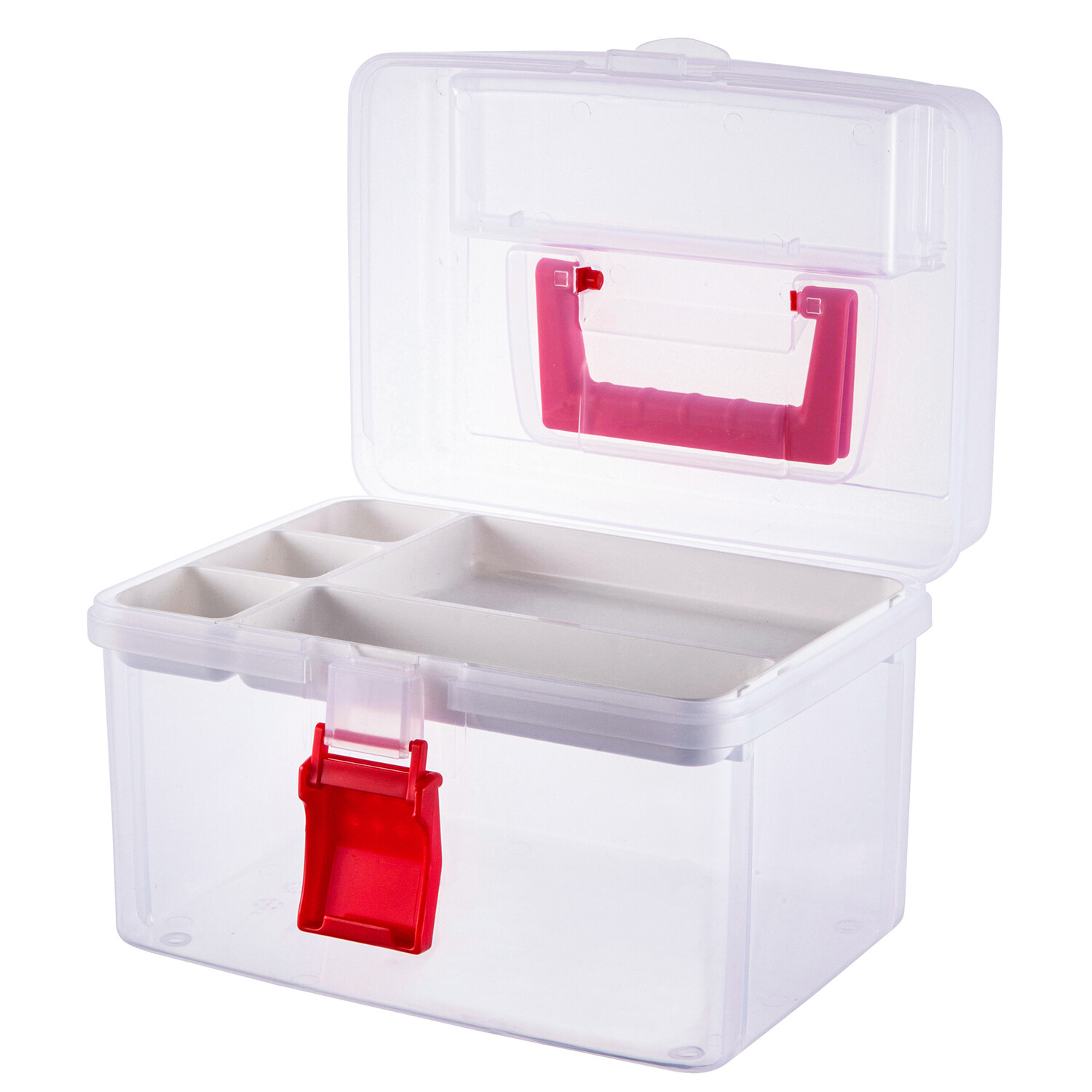 Clear Plastic Medical Storage Box w/ Lid, First Aid Bin, Portable Emergency Kit