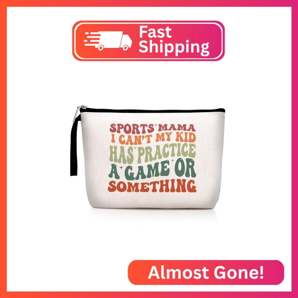 Sports Mama Makeup Bag for Mom Gifts Funny Mama Mother Gifts for Women Sports Lo