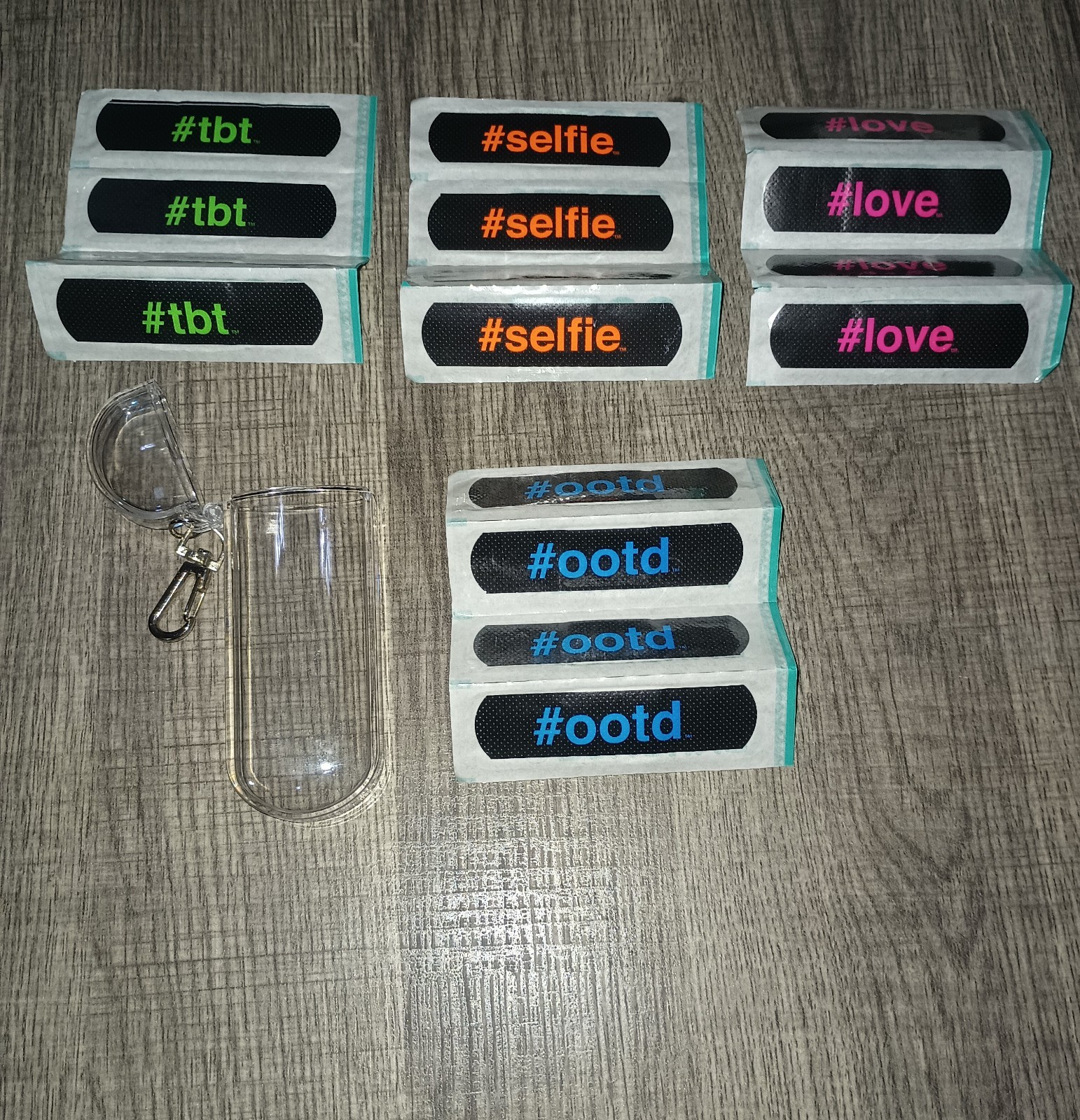 To Go First Aid Bandaid Key Chain Pocket Hash Tag # Bandaids