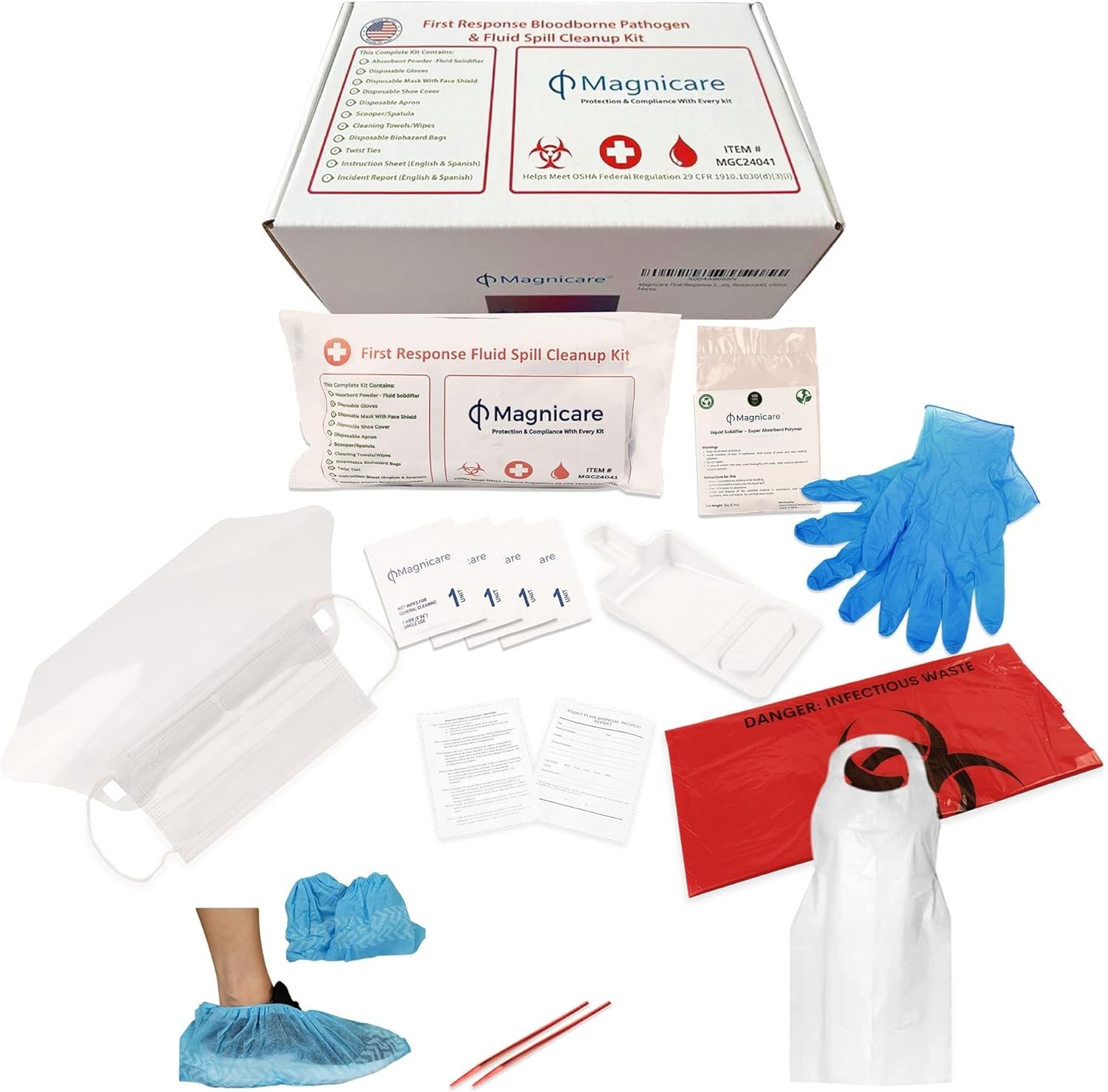 First Response Bloodborne Pathogen Pack – Complete Clean Up Kit for Workplaces