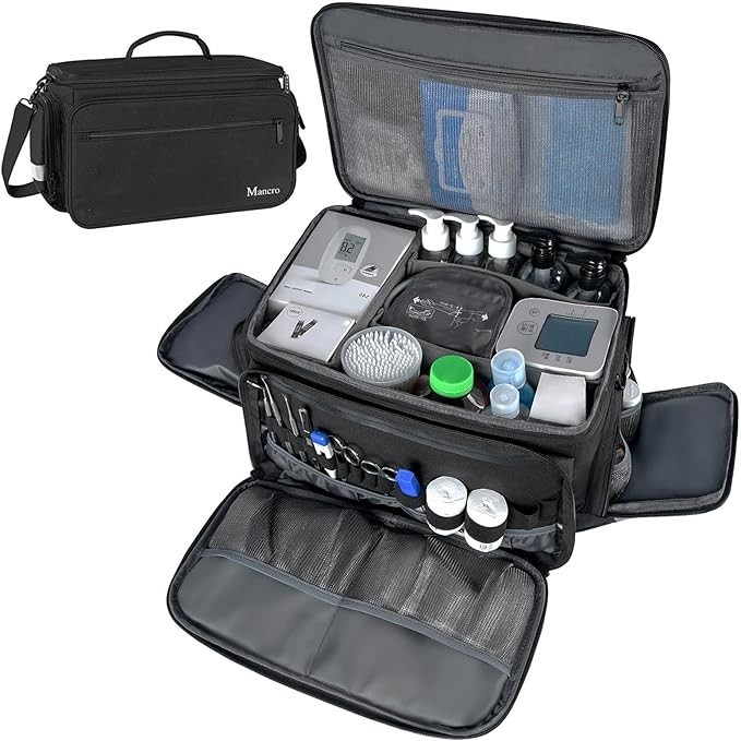 Medical Bag Nurse Home Health First Aid Organizer Water Resistant with Shoulder